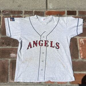 Los Angeles Angels Anaheim Women’s Vintage Shirt large. MasterCard SGA Jersey.